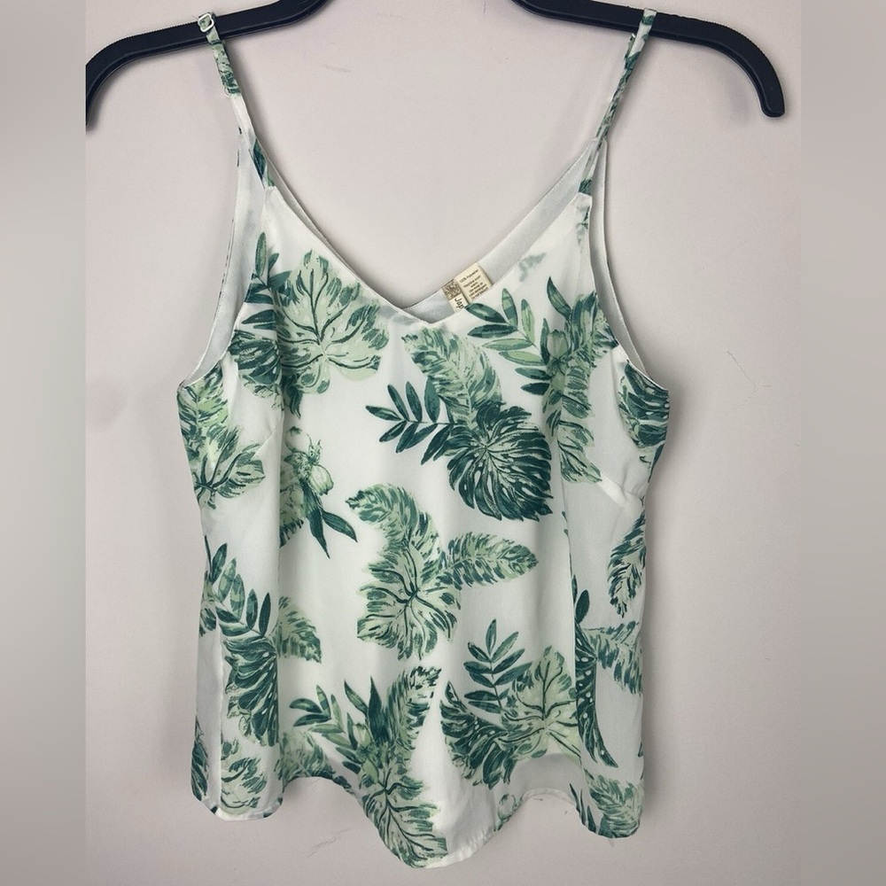 *** SEE FREE OFFER- Japna Green Leaf Print Tank Top